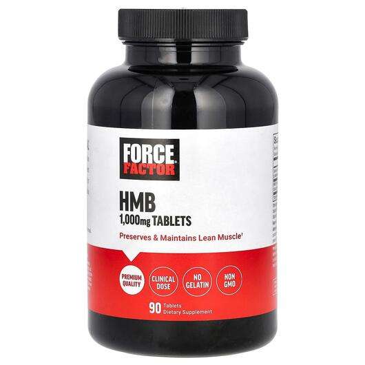 Основне фото товара Force Factor, HMB 1000 mg, Гідроксиметилбутират, 90 таблеток