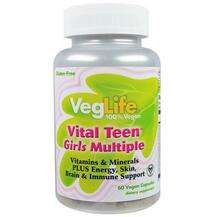 VegLife, Vital Teen Girl Multiple, Вітаміни для підлітків, 60 ...