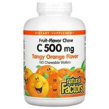 Natural Factors, Chew C 500 mg Tangy Orange, 180 Chewable Wafers