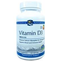 Nordic Naturals, Vitamin D3 1000 IU, Вітамін D3, 120 капсул