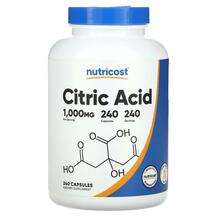 Nutricost, Citric Acid 1000 mg, Лимонна кислота, 240 капсул