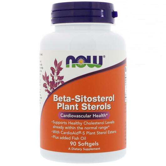Основне фото товара Now, Beta-Sitosterol Plant, Бета-ситостерини, 90 капсул