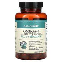 Naturewise, Витамин E Токоферолы, Omega 3 Plus Vitamin E, 60 к...