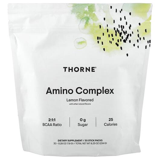 Основне фото товара Thorne, Amino Complex Lemon, Амінокислоти, 30 шт