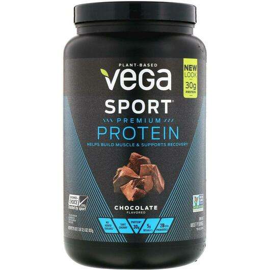 Основне фото товара Vega, Sport Premium Protein Chocolate, Протеїн, 837 г