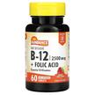 Фото применение Fast Dissolve B-12 + Folic Acid, Витамин B12 Кобаламин, 60 таблет