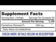 Ферменты, BioCoenzymated Pantethine 450 mg 60, 60 капсул