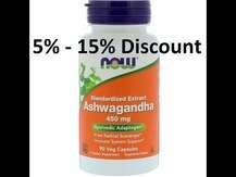 Now, Ashwagandha 450 mg, Ашваганда 450 мг, 90 капсул