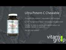 Витамин C, Ultra Potent-C Chewable Orange, 90 таблеток